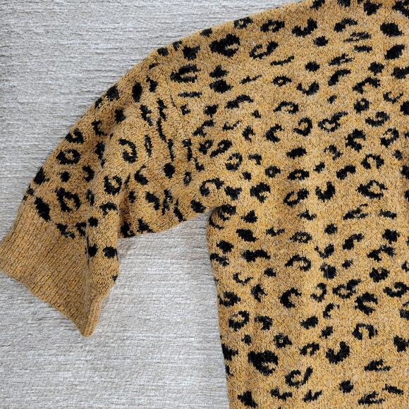 Ces Femme Leopard Print Oversized Cardigan Medium Wool Angora Blend - Picture 6 of 16